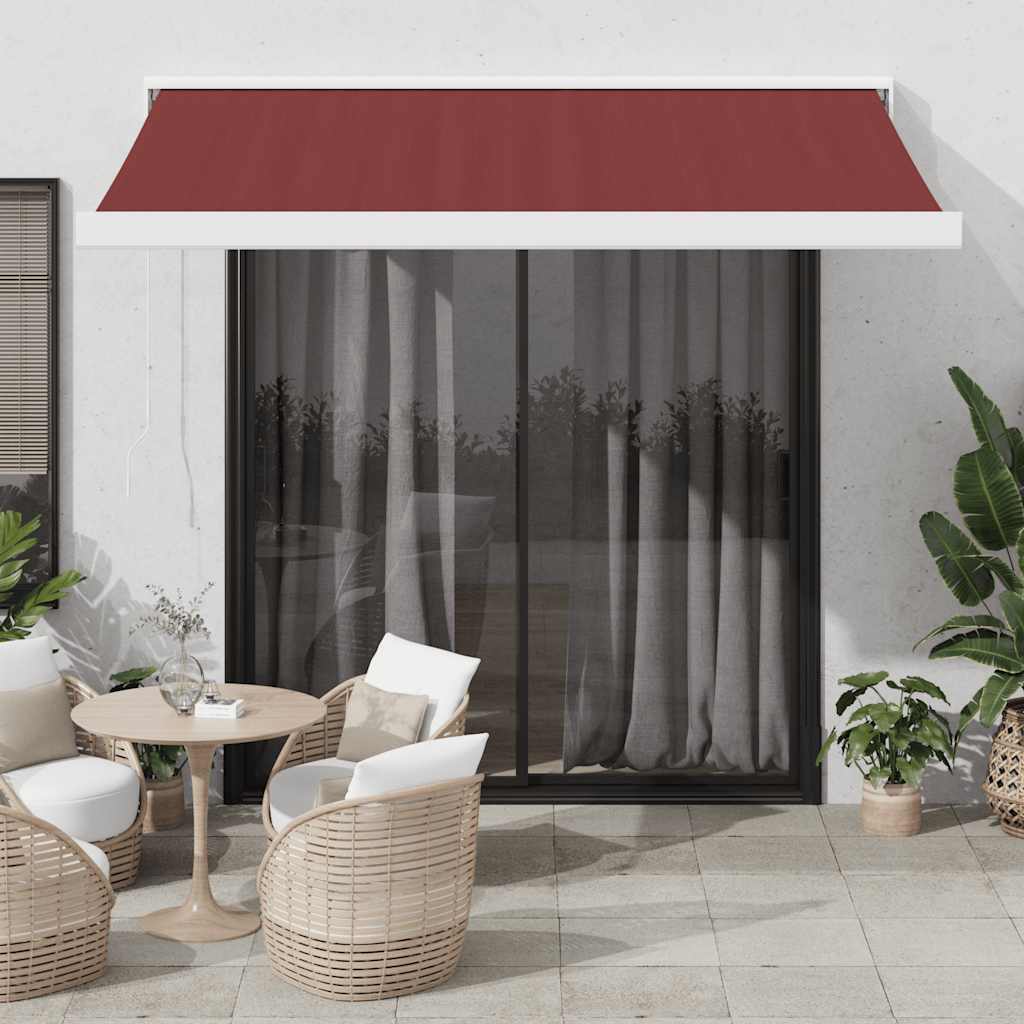 VidaXL Markise automatisch ausziehbar 300x250 cm burgunderrot