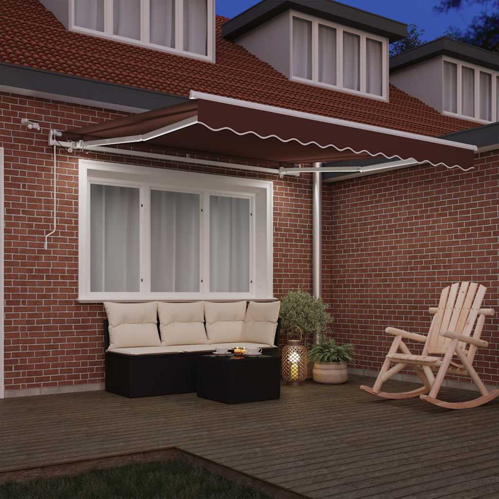 Vidaxl luifel automatisch uittrekbaar met led 300x250 cm bruin