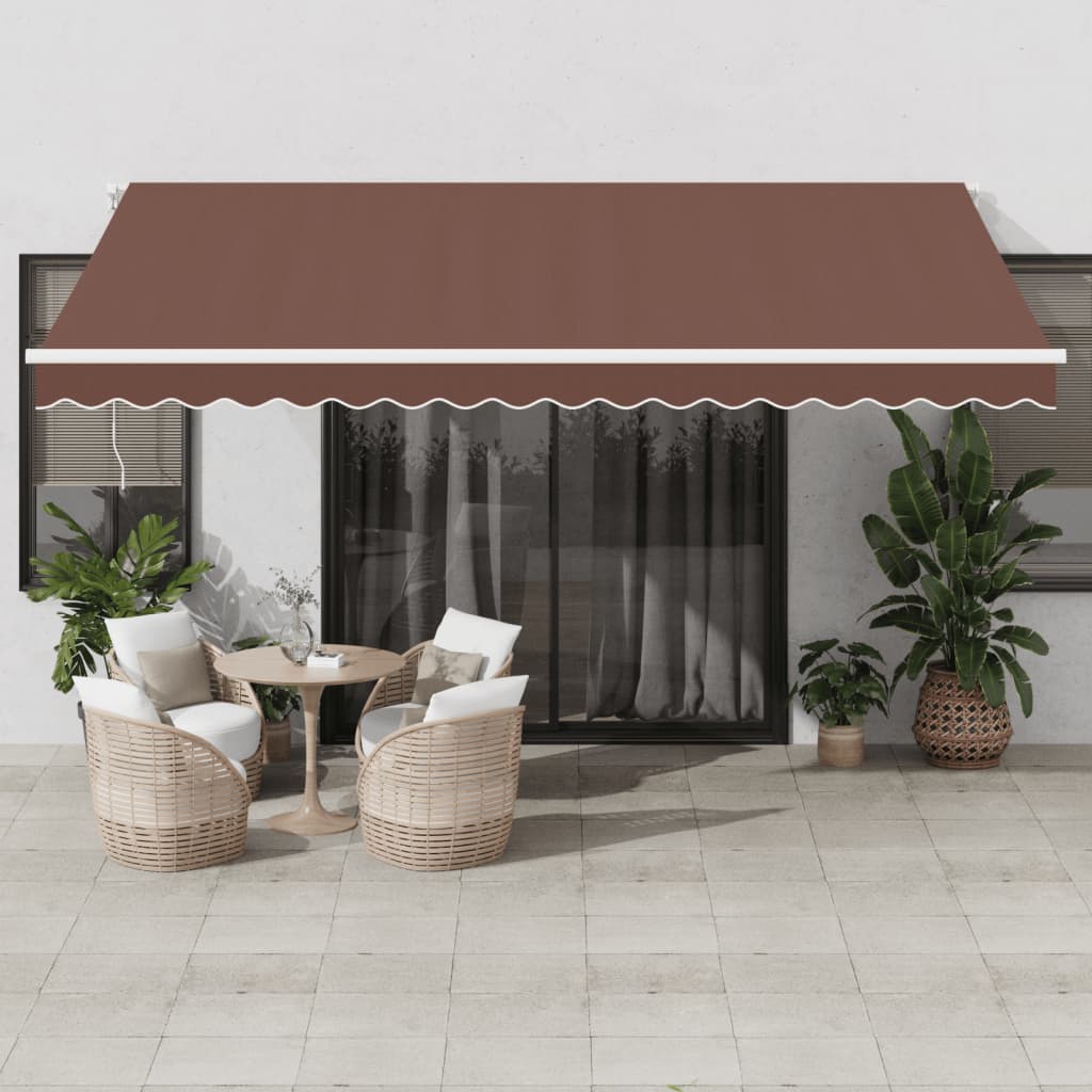 VidaXL Markise automatisch ausziehbar mit LED 450x350 cm braun