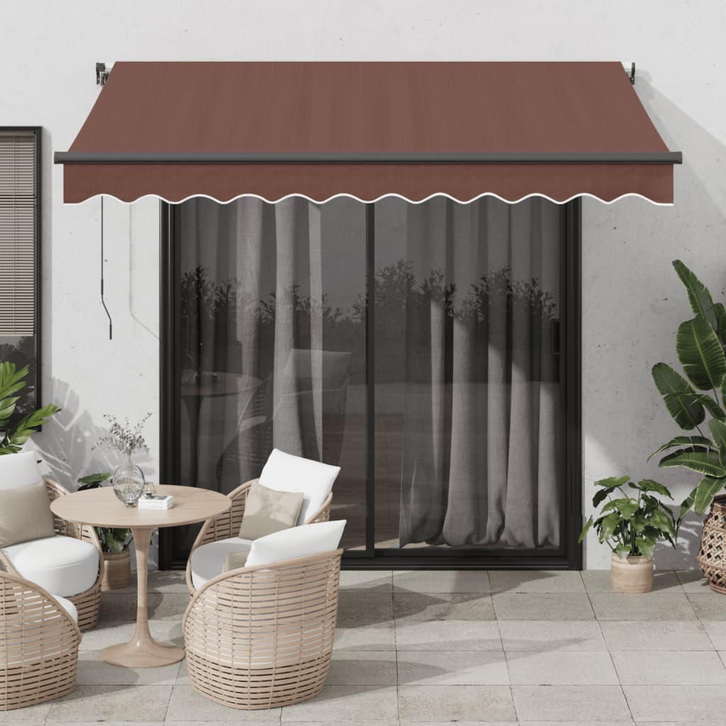 VidaXL Markise manuell ausziehbar mit LEDs 300x250 cm braun