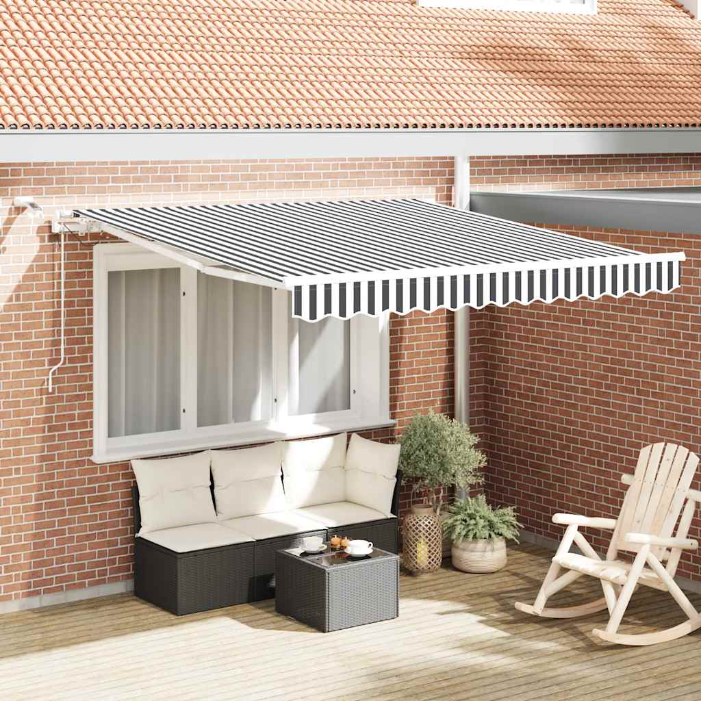 Vidaxl luifel automatisch uittrekbaar led 300x250 cm antraciet en wit