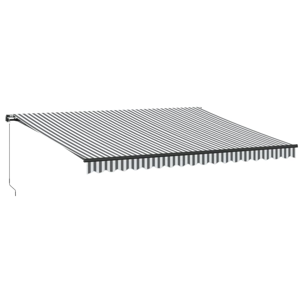 VidaXL Markise manuell ausziehbar und LED 450x350 cm Anthrazit und Weiß