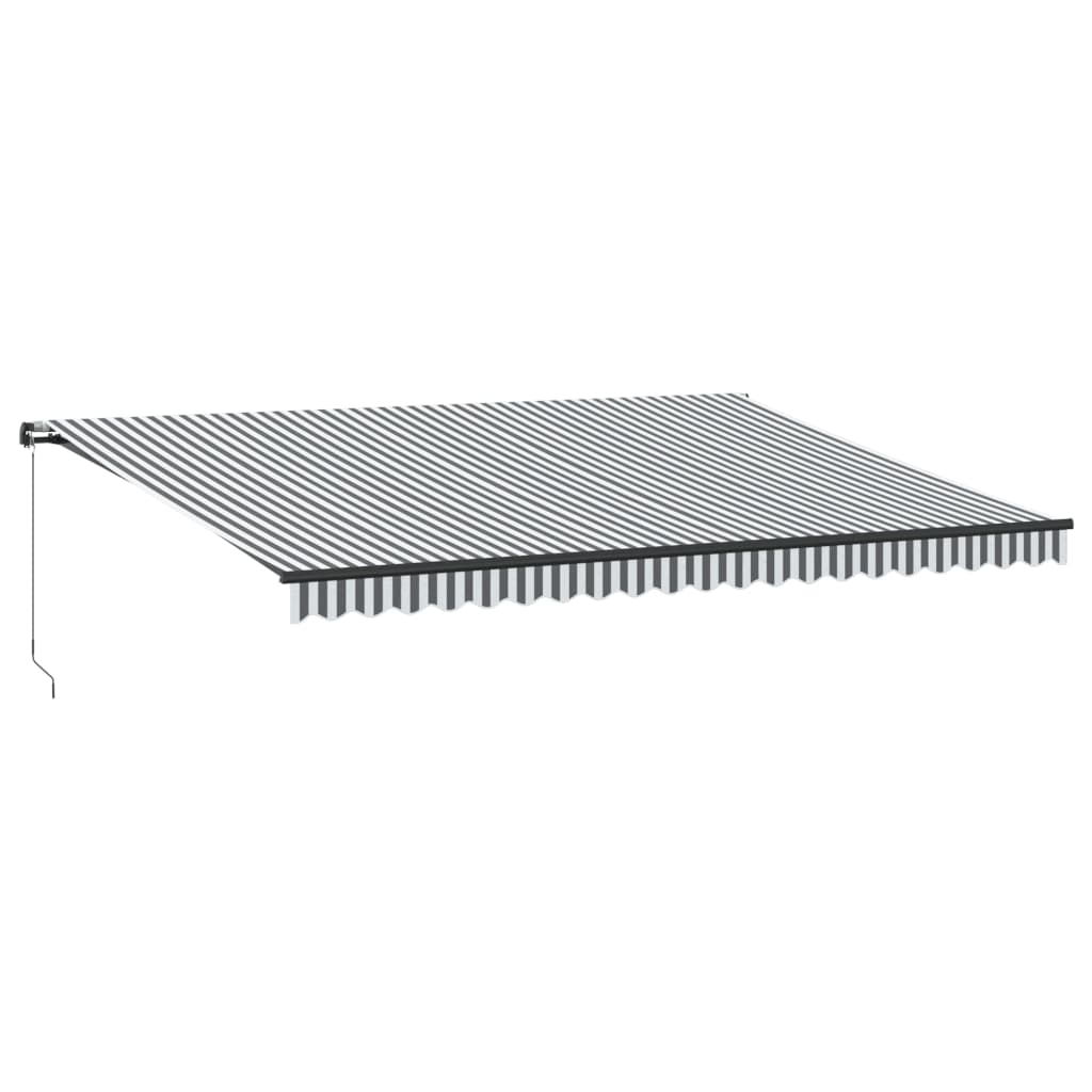 VidaXL Markise manuell ausziehbar und LED 500x350 cm Anthrazit und Weiß