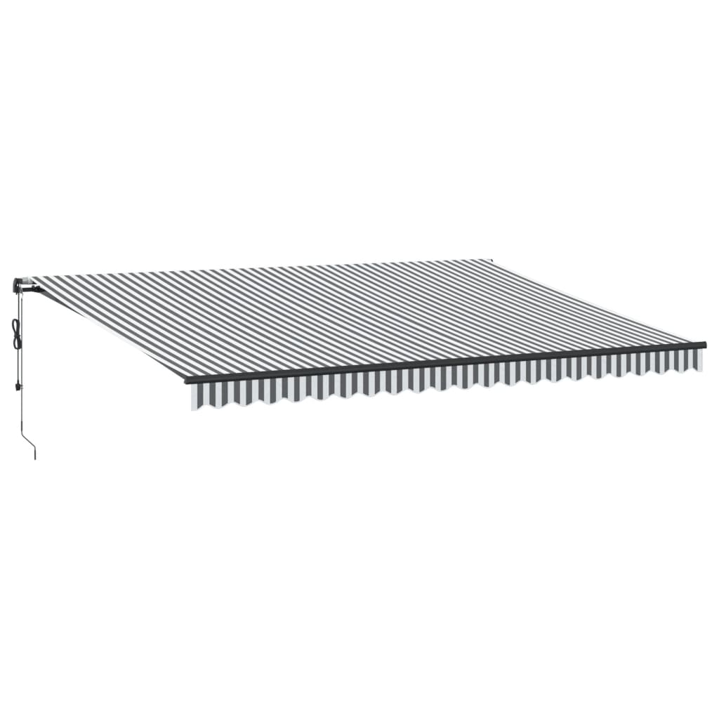 VidaXL Markise automatisch ausziehbar 500x350 cm Anthrazit und Weiß