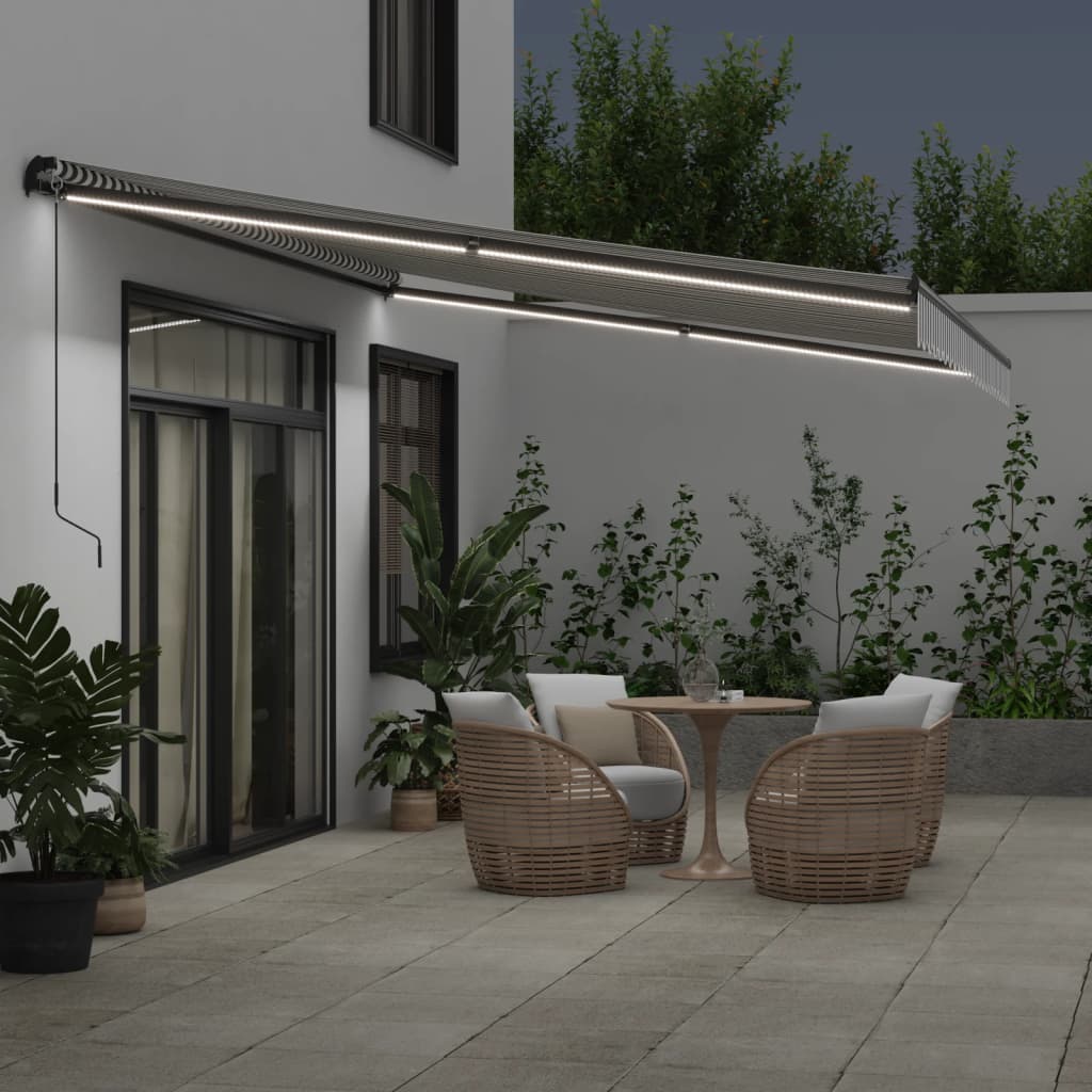 VidaXL Markise automatisch ausziehbar 500x350 cm Anthrazit und Weiß