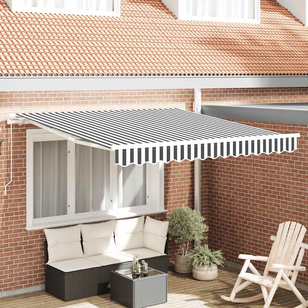 VidaXL Markise manuell ausziehbar 300x250 cm Anthrazit und Weiß