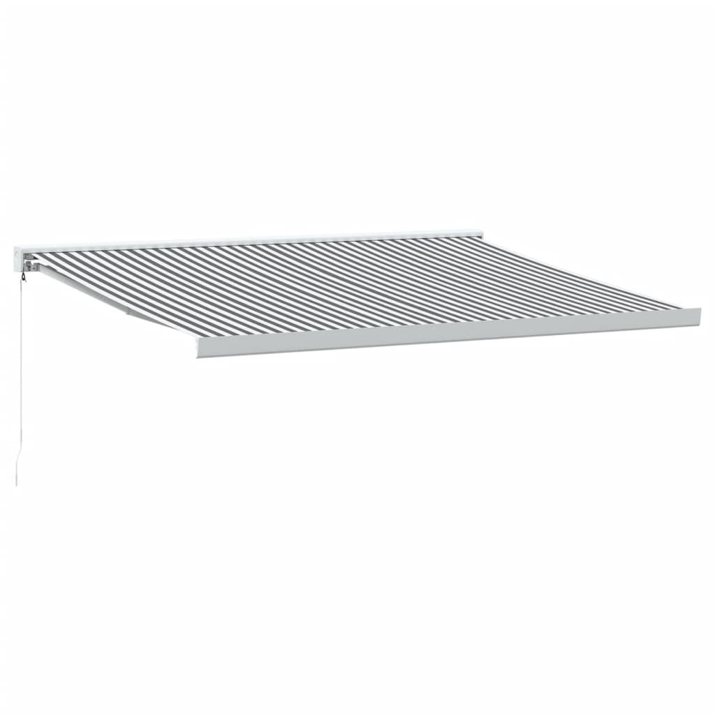 VidaXL Ausziehbare Markise 4,5x3 m Stoff und Aluminium Anthrazit und Weiß