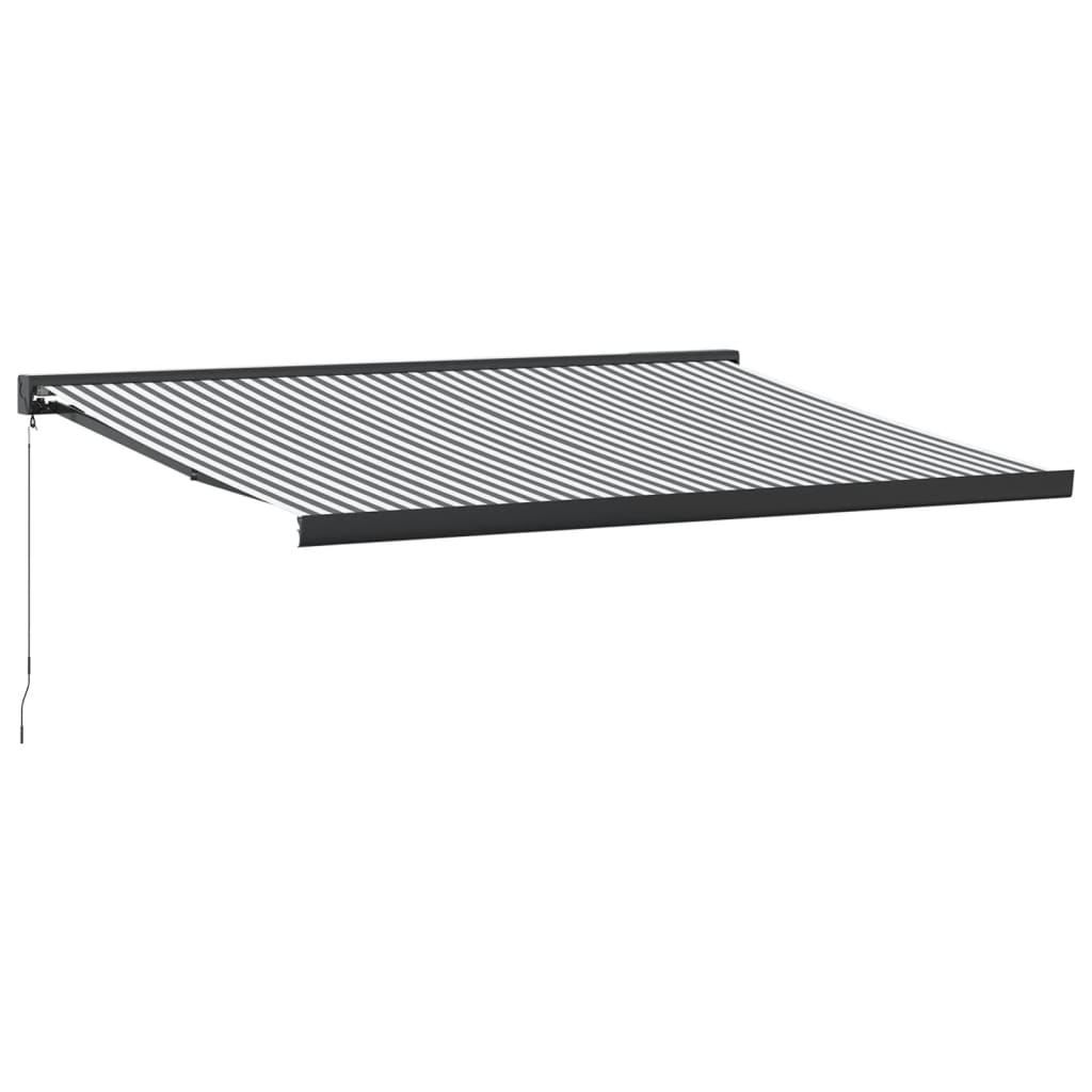 VidaXL Ausziehbare Markise 4,5x3 m Stoff und Aluminium Anthrazit und Weiß