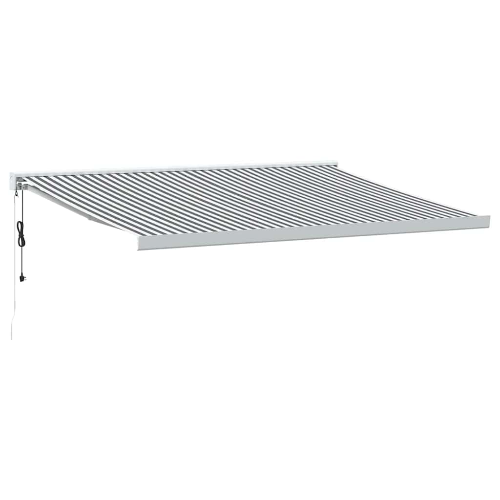 VidaXL Ausziehbare Markise 4x3 m Stoff und Aluminium Anthrazit und Weiß