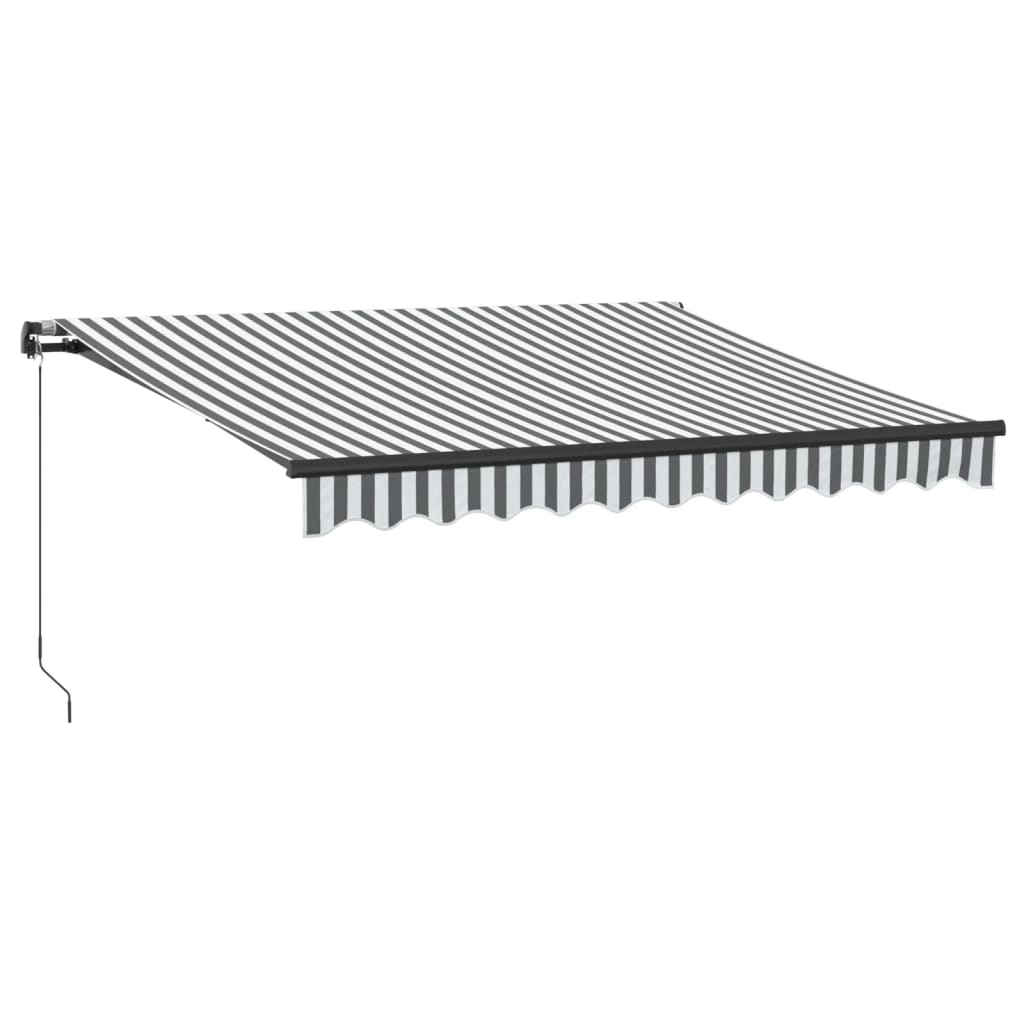 VidaXL Markise manuell ausziehbar und LED 300x250 cm Anthrazit und Weiß