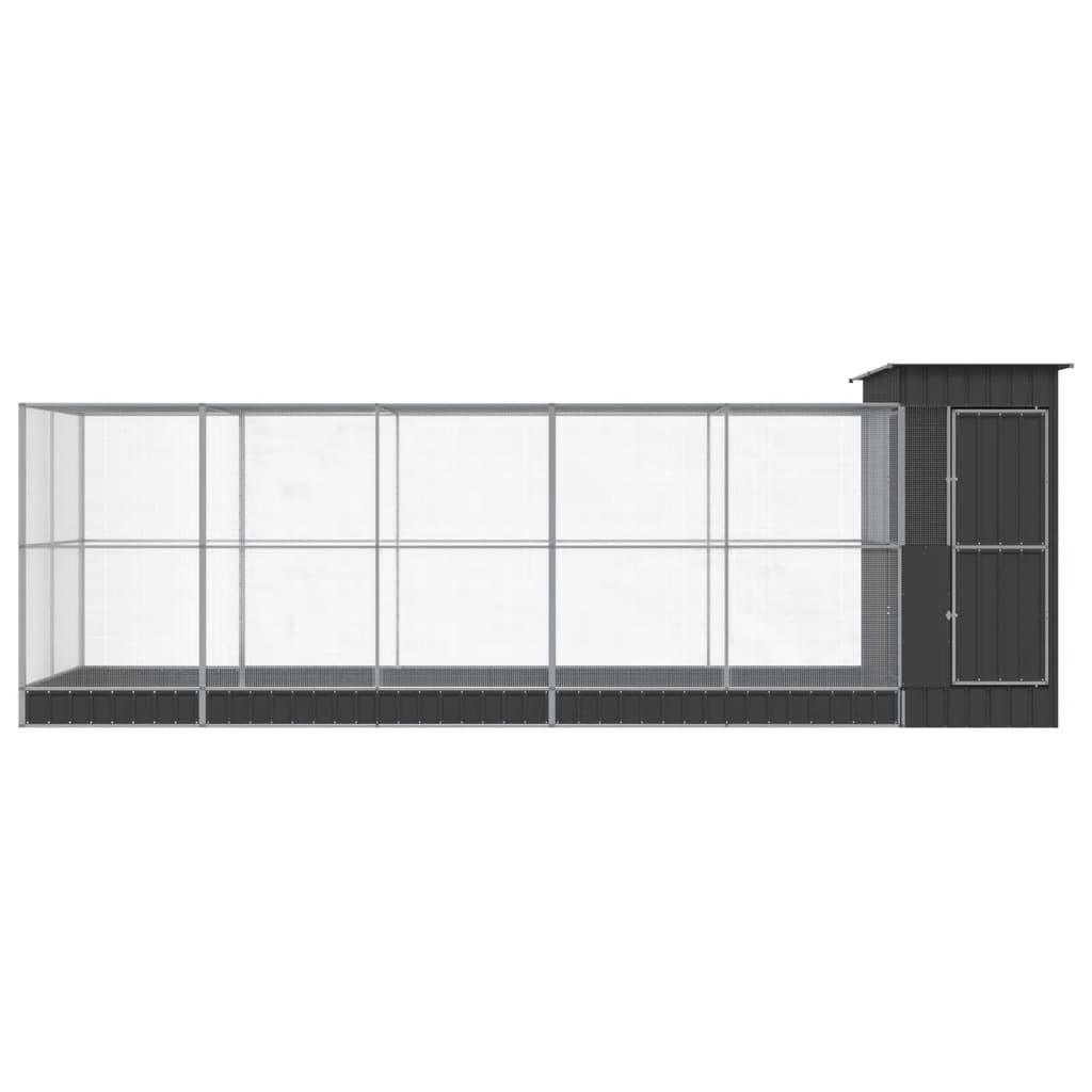 VidaXL Voliere mit Erweiterung 623x203x216 cm Stahl Silber