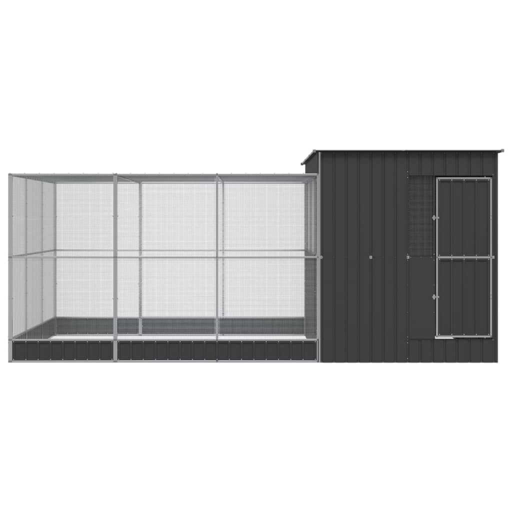 VidaXL Voliere mit Erweiterung 497x303x216 cm Stahl Silber