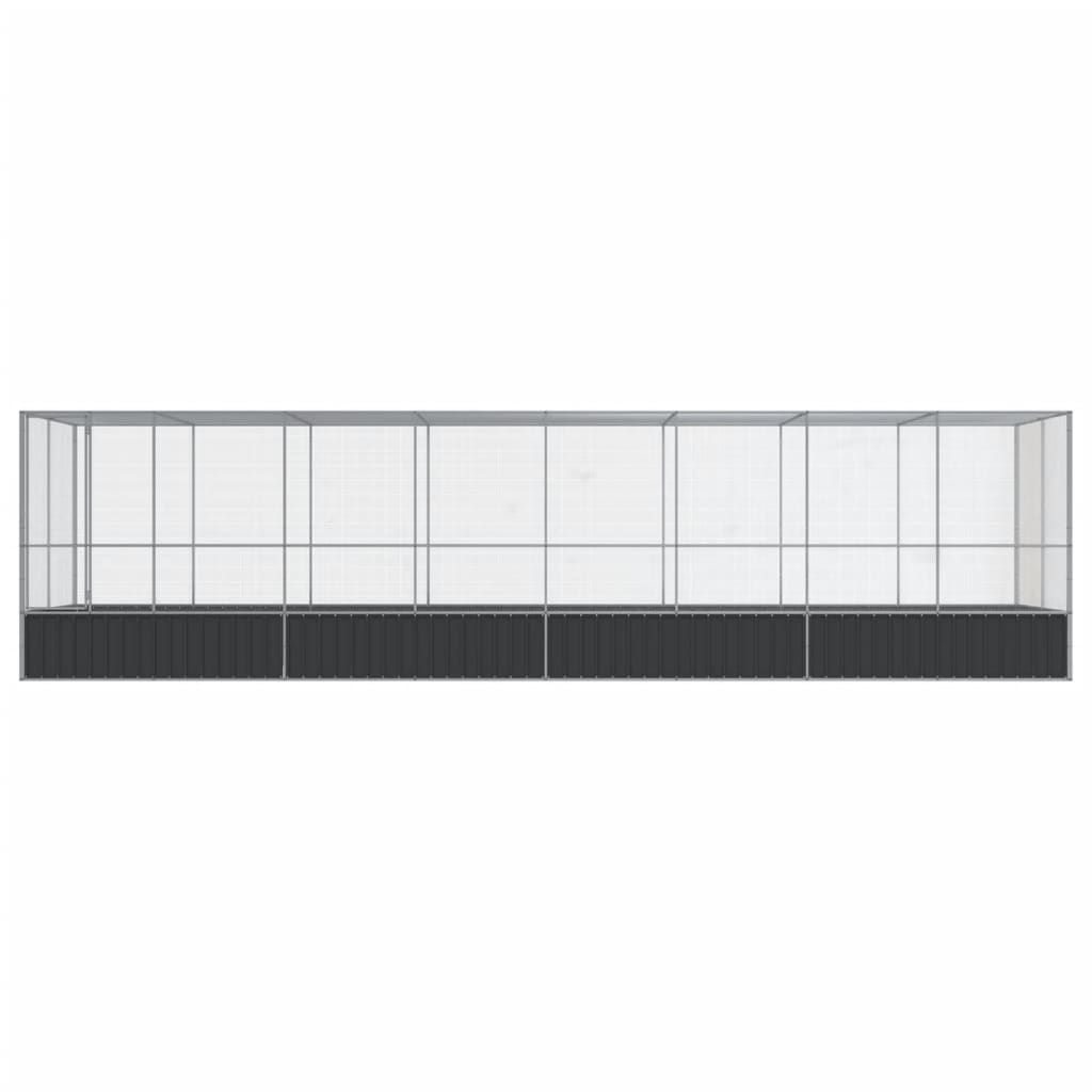 VidaXL Voliere mit Anbau 832x207x212 m Stahl Silber