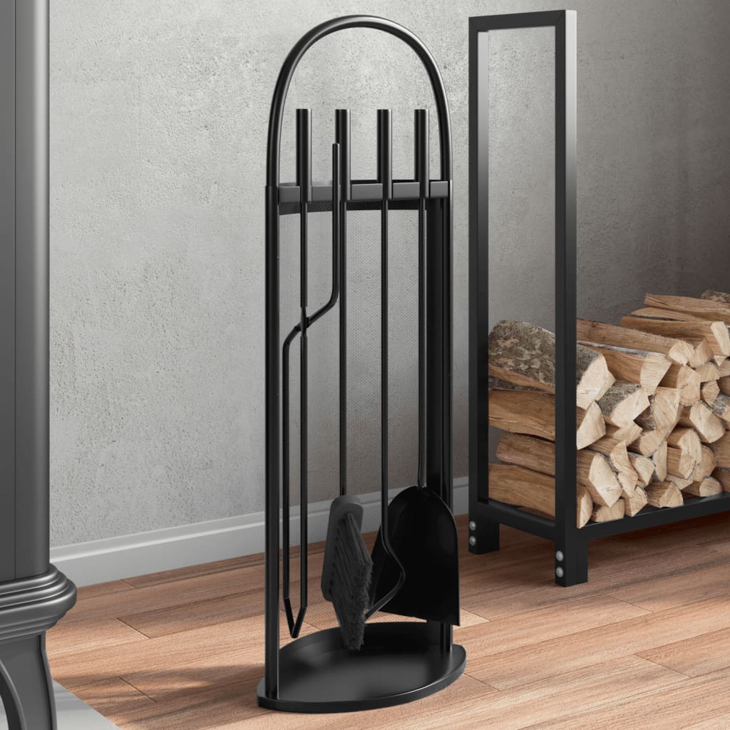 Vidaxx 5-teiliges Kaminbesteckset 23x15x66 cm Stahl