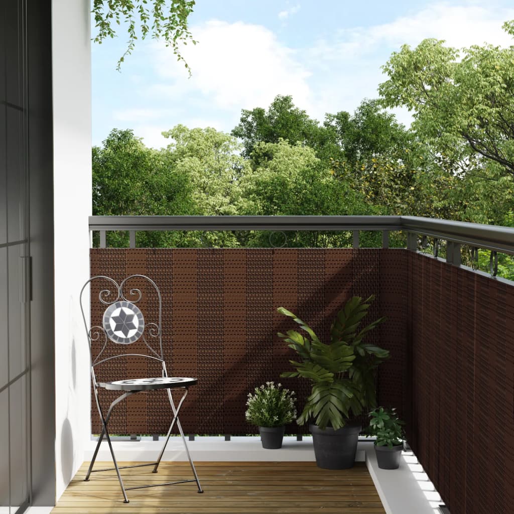 Vidaxx Balkonschirm 300x100 cm Polyrattan braun und schwarz