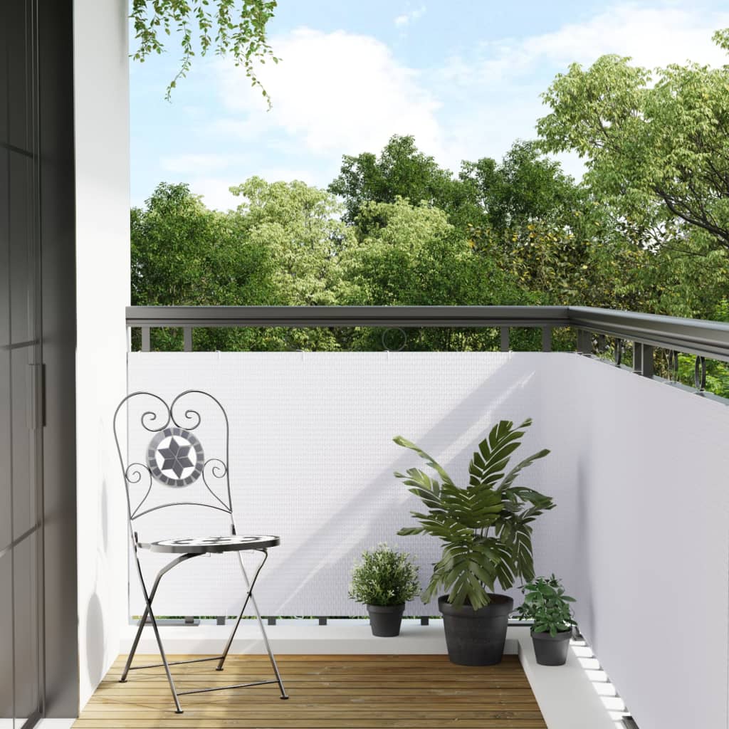 Vidaxx Balkonschirm 600x80 cm Polyrattan weiß
