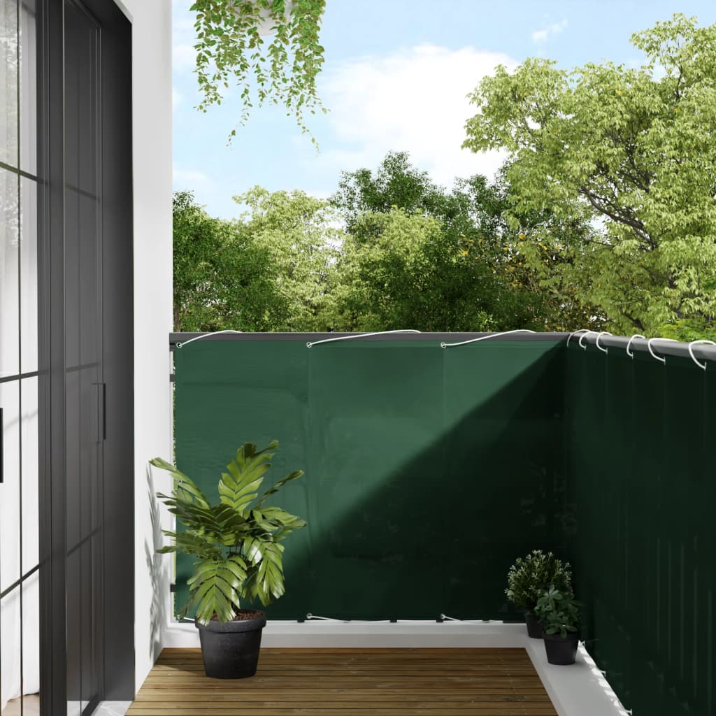 VidaXL Balkon-Sichtschutz 120 x 800 cm, 100 % Oxford-Polyester, dunkelgrün