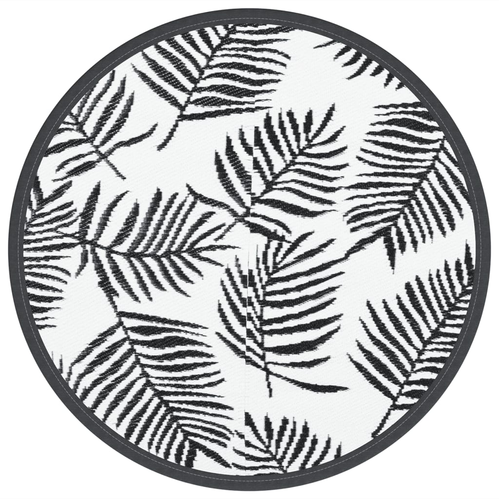 Vidaxx Outdoor-Teppich Arakil ø 120 cm Polypropylen weiß und schwarz