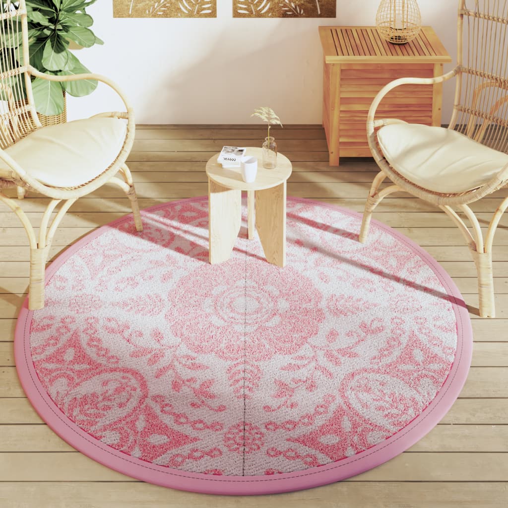VidaXL Outdoor-Teppich Ø160 cm Polypropylen rosa