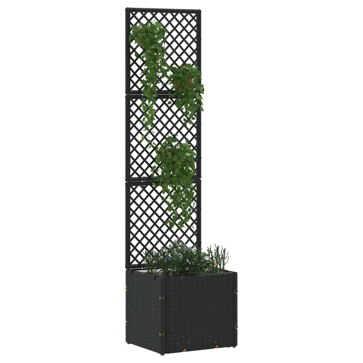 Vidaxl tuin bloempot zwart 35 x 30 x 135 cm metaal