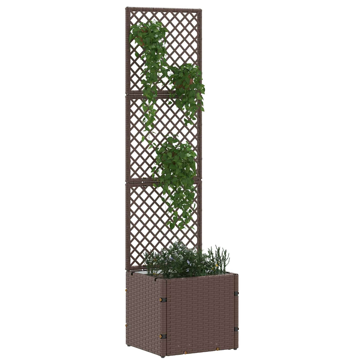 Vidaxl tuin bloempot bruin 35 x 30 x 135 cm metaal