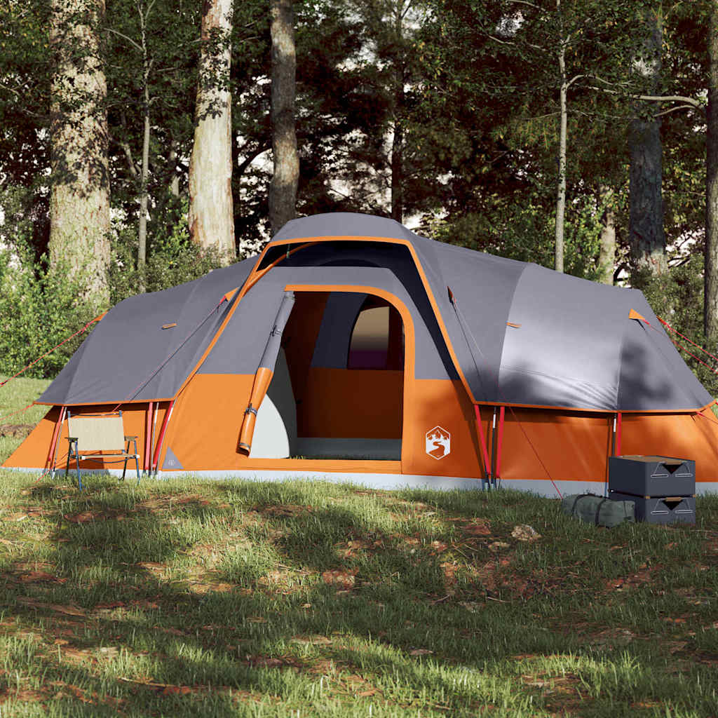 Vidaxx Kuppelzelt 11 Personen wasserdicht grau und orange