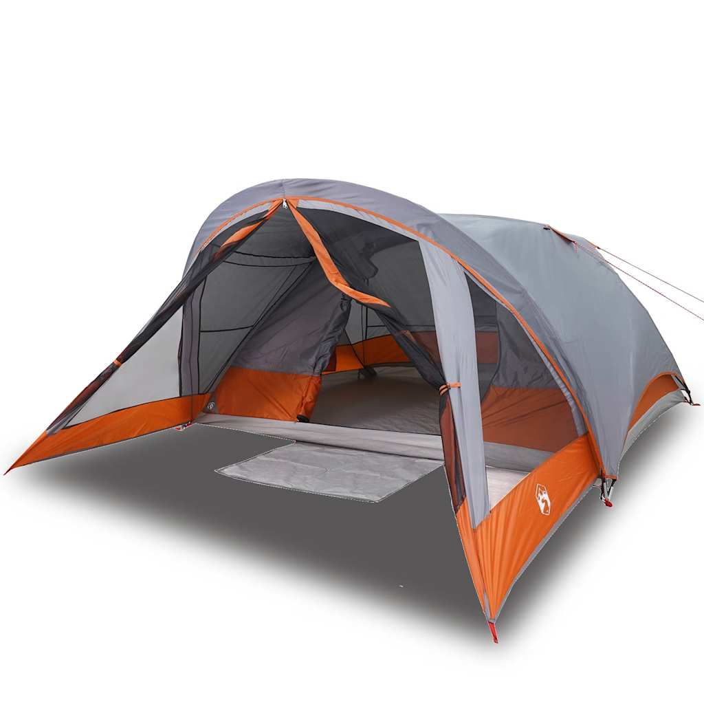 VidaXL Zelt 4-Personen wasserdicht grau und orange