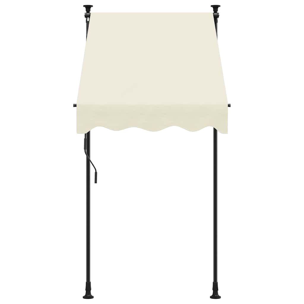 Vidaxl luifel uittrekbaar 100x150 cm stof en staal crèmekleurig