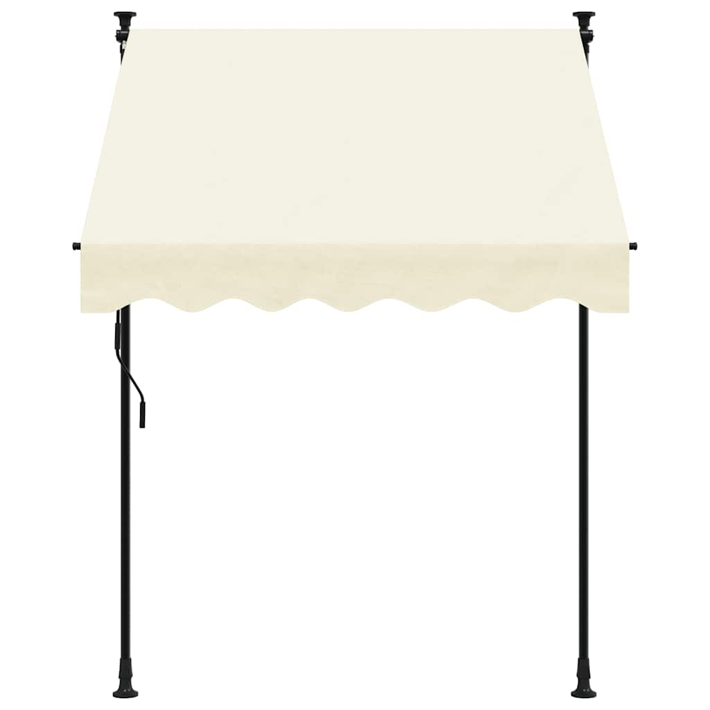 Vidaxx ausziehbare Markise 150x150 cm Stoff und Stahl cremefarben