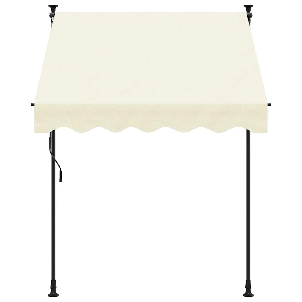 Vidaxx ausziehbare Markise 200x150 cm Stoff und Stahl cremefarben
