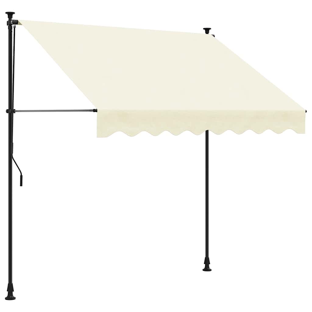 Vidaxx ausziehbare Markise 250x150 cm Stoff und Stahl cremefarben
