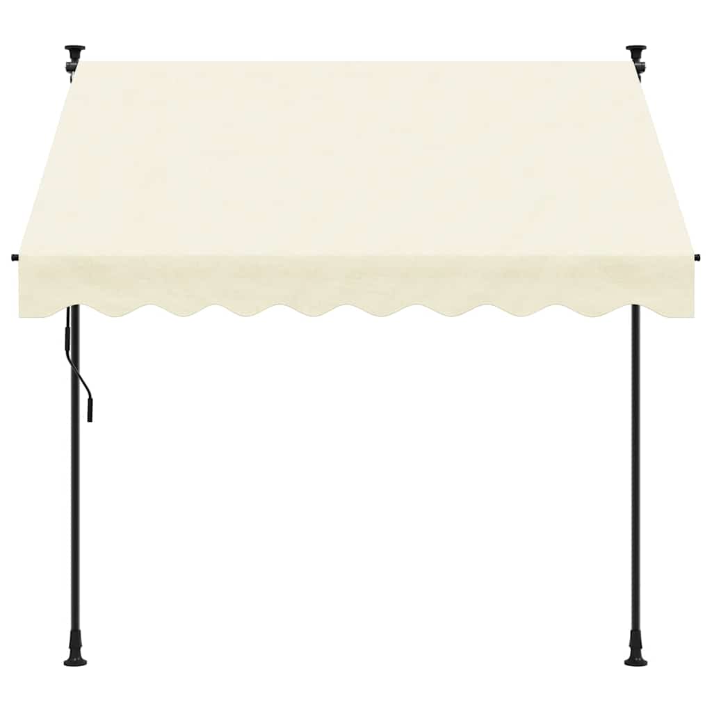 Vidaxx ausziehbare Markise 250x150 cm Stoff und Stahl cremefarben