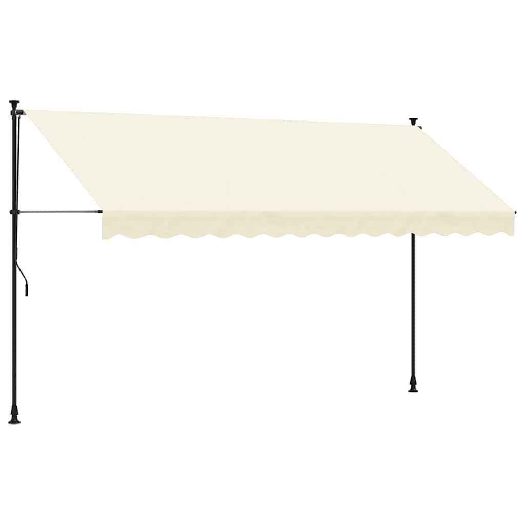 VidaXL Ausziehbare Markise 350x150 cm Stoff und Stahl cremefarben