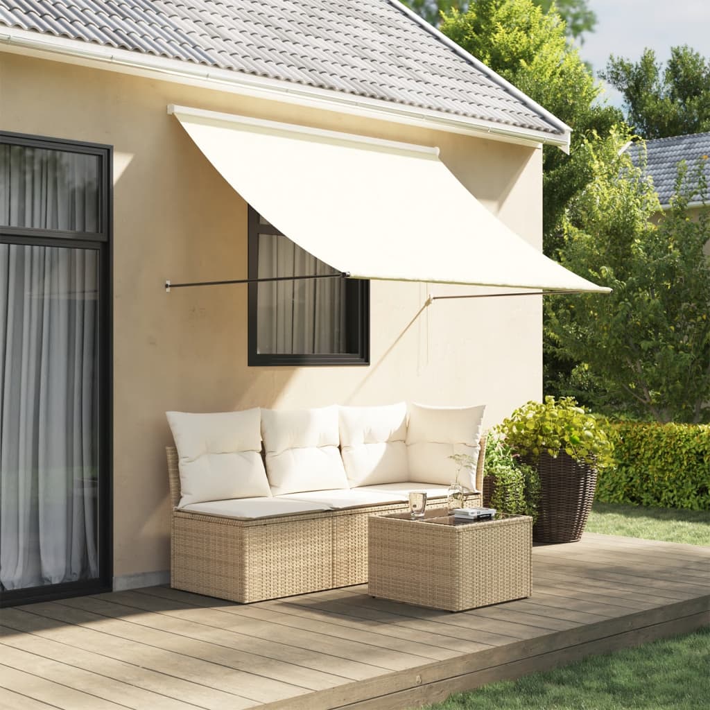 VidaXL Ausziehbare Markise 200x150 cm Stoff und Stahl cremefarben