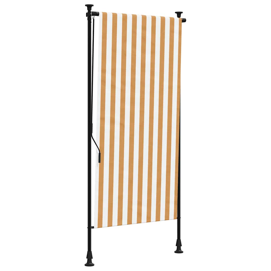 Vidaxxl Außenrollo 120x270 cm Stoff und Stahl Orange und Weiß