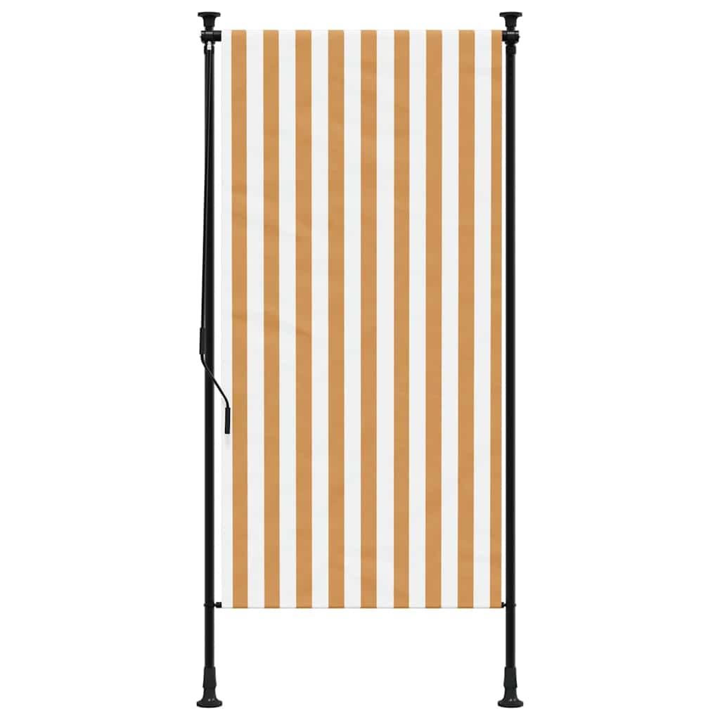 Vidaxxl Außenrollo 120x270 cm Stoff und Stahl Orange und Weiß