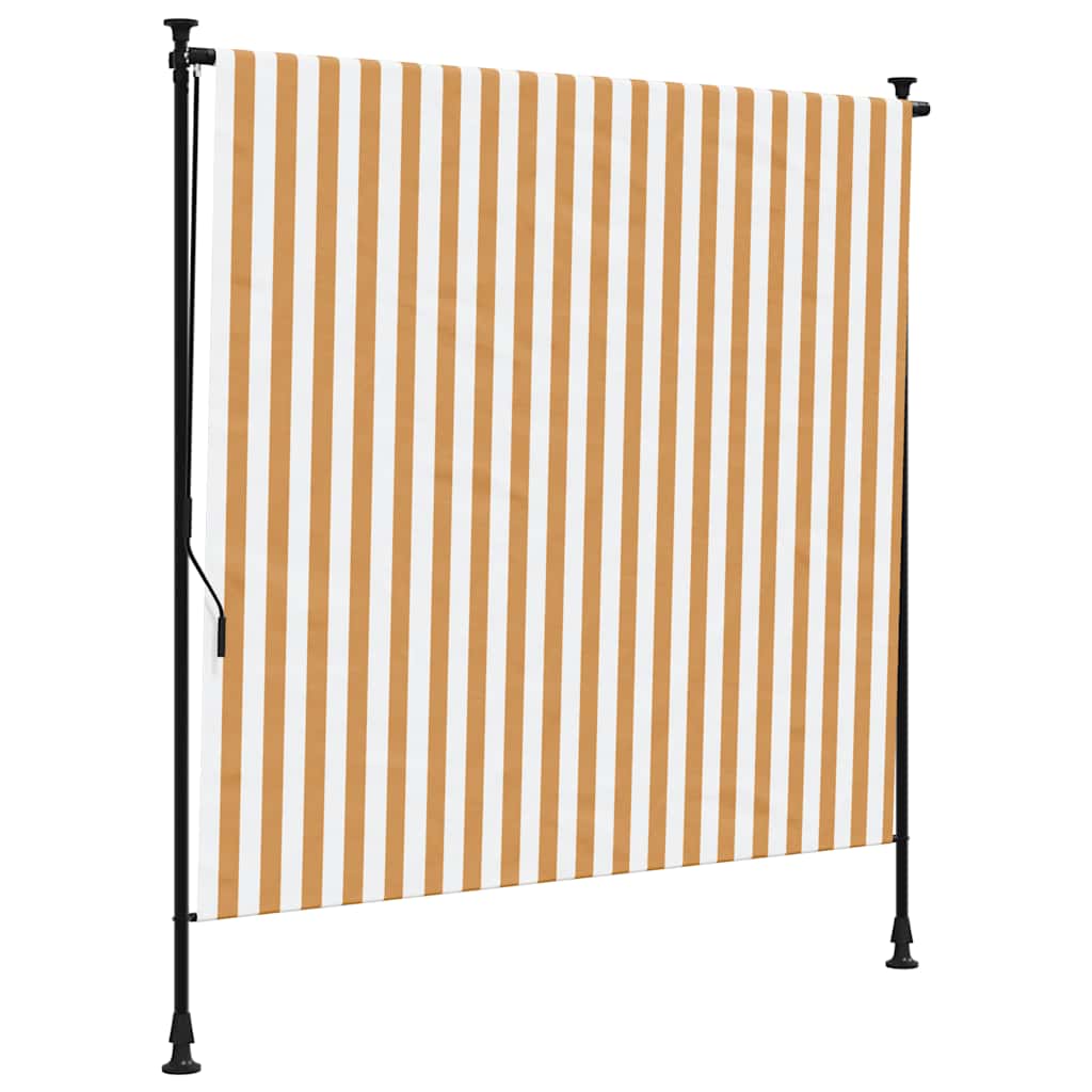 Vidaxxl Außenrollo 150x270 cm Stoff und Stahl Orange und Weiß