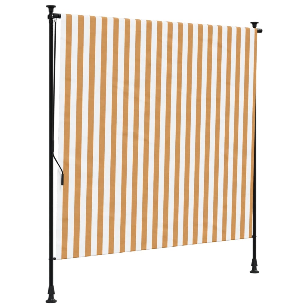 Vidaxxl Außenrollo 200x270 cm Stoff und Stahl Orange und Weiß