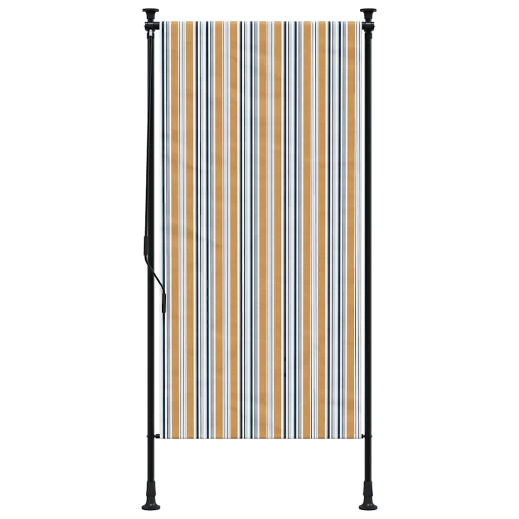Vidaxxl Außenrollo 120x270 cm Stoff und Stahl Gelb und Weiß