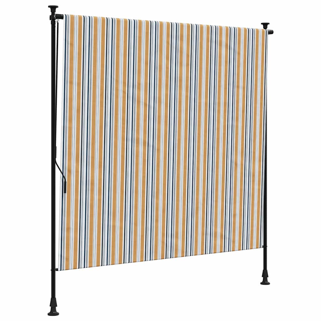 Vidaxxl Außenrollo 150x270 cm Stoff und Stahl Gelb und Weiß