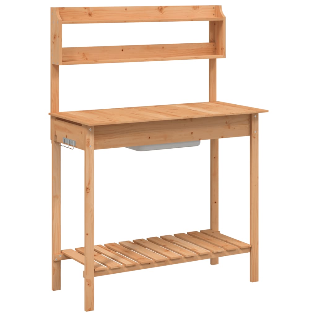 Vidaxx Pflanztisch mit Waschbecken 147,5x44x139,5 cm Kiefernholz braun