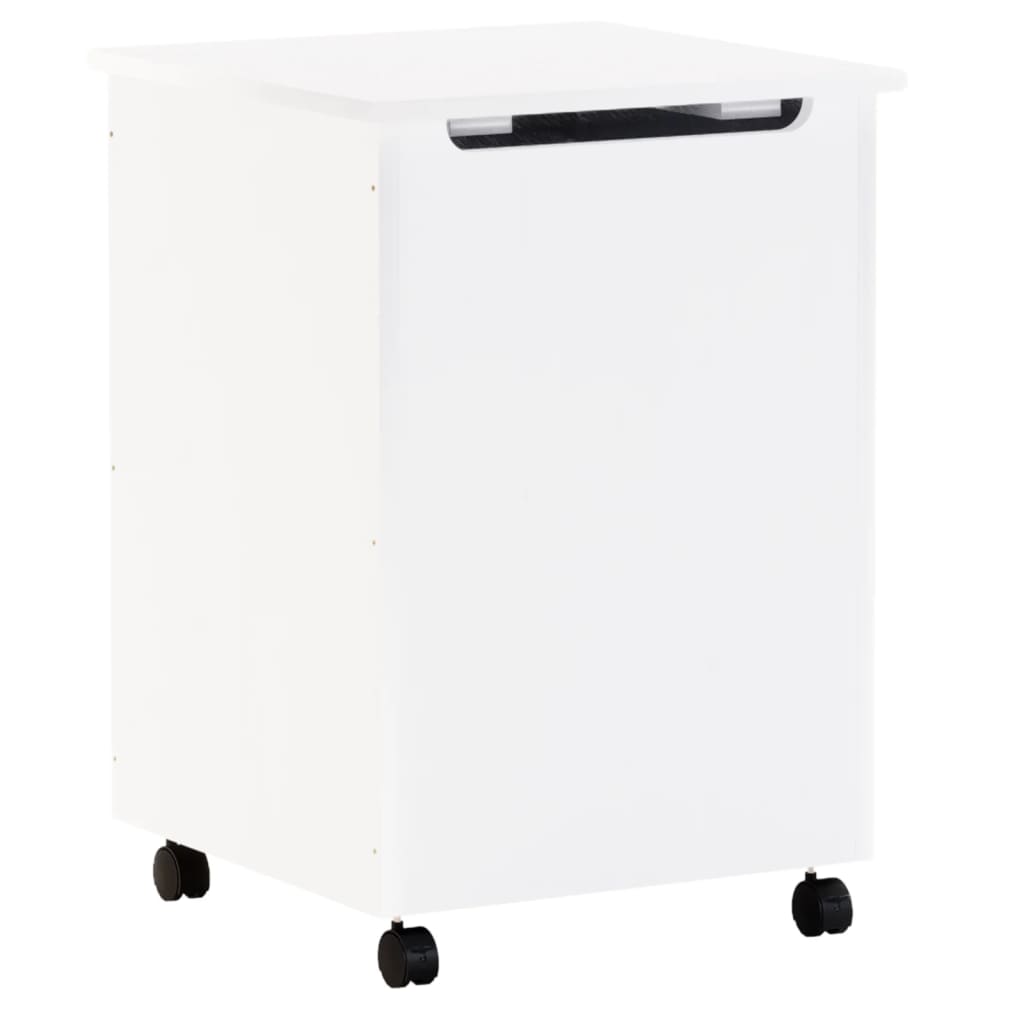 Vidaxx Wäschekorb mit Rollen Rana 45x45x64 cm massives Kiefernholz weiß