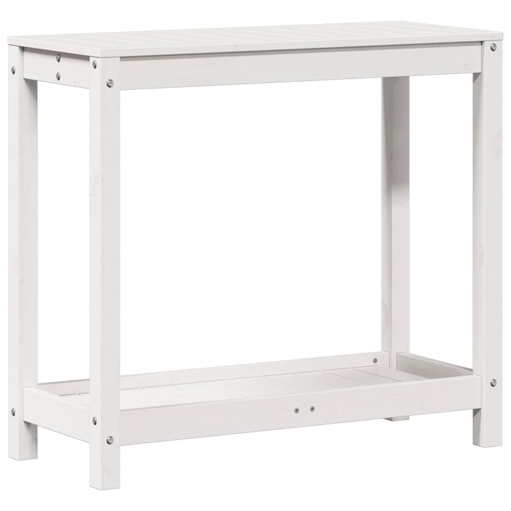 Vidaxx Pflanztisch mit Ablage 82,5x35x75 cm massives Kiefernholz weiß