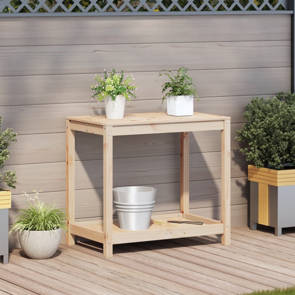 Vidaxx Pflanztisch mit Ablage 82,5x50x75 cm massives Kiefernholz