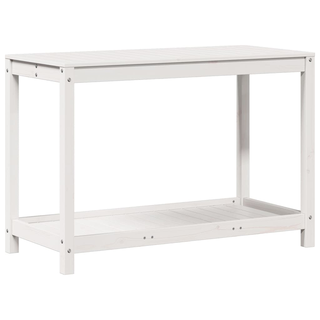 Vidaxx Pflanztisch mit Ablage 108x50x75 cm massives Kiefernholz weiß
