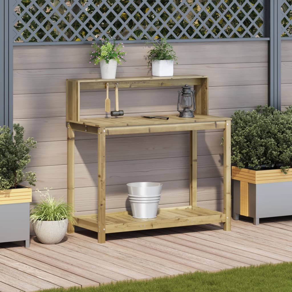 Vidaxx Pflanztisch mit Regalen 108x50x109,5 cm aus imprägniertem Holz