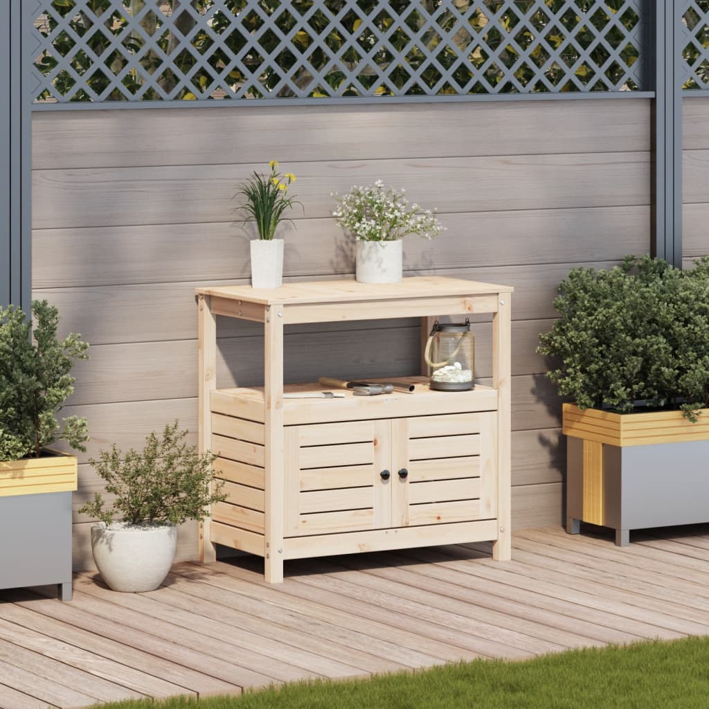 Vidaxx Pflanztisch mit Regalen 82,5x45x81 cm massives Kiefernholz