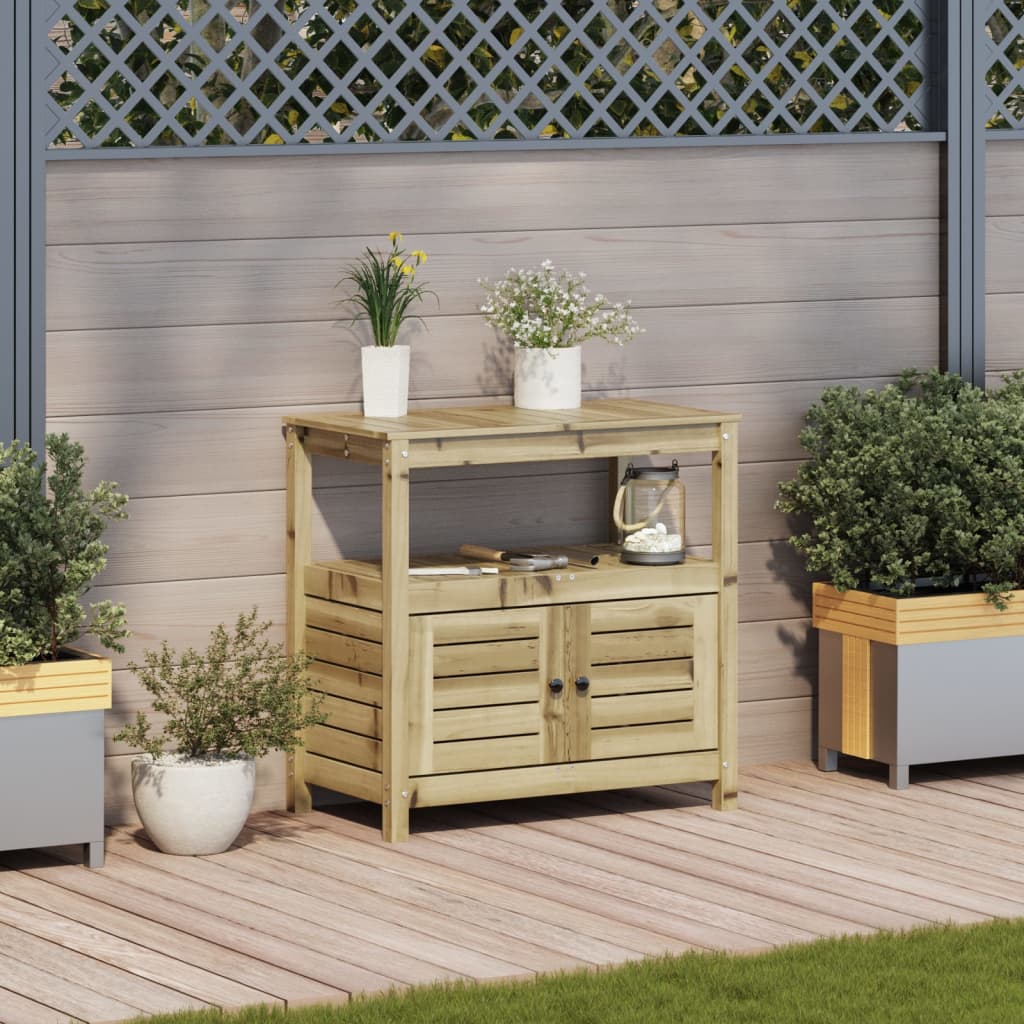 Vidaxx Pflanztisch mit Regalen 82,5x45x81 cm aus imprägniertem Holz