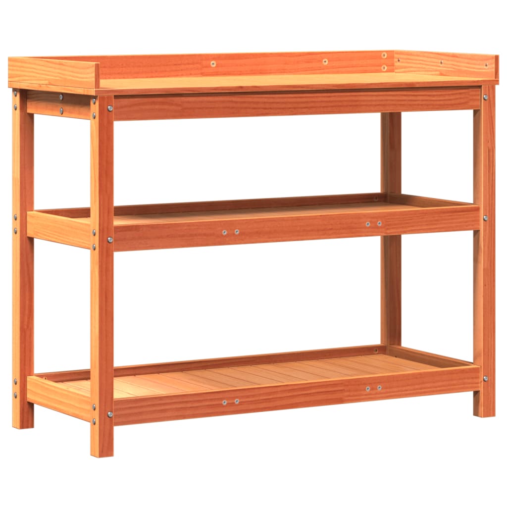 Vidaxx Pflanztisch mit Regalen 108x45x86,5 cm Kiefernholz braun