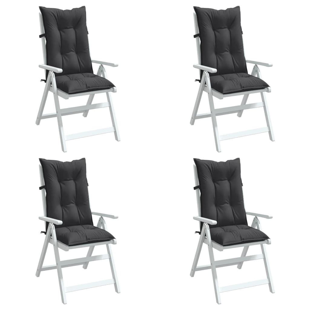 Vidaxx Stuhlkissen 4 Stück hohe Rückenlehne 120x50x7 cm Stoff Anthrazit gemischt